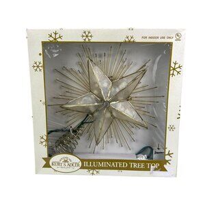 Kurt Adler Illuminated Christmas Tree Star Topper Winter Wonderfland Starburst